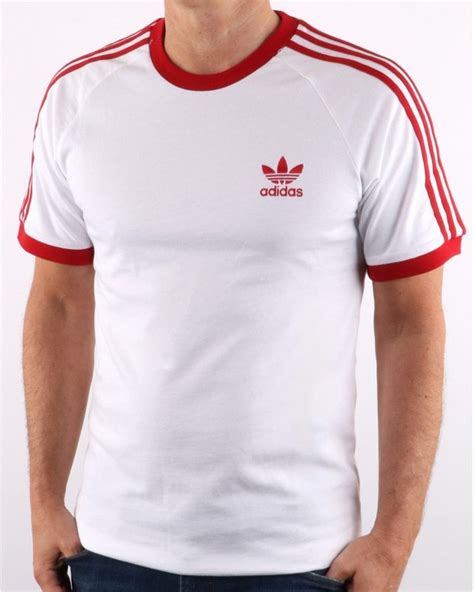 adidas t shirt weiß rot herren|Rote adidas T.